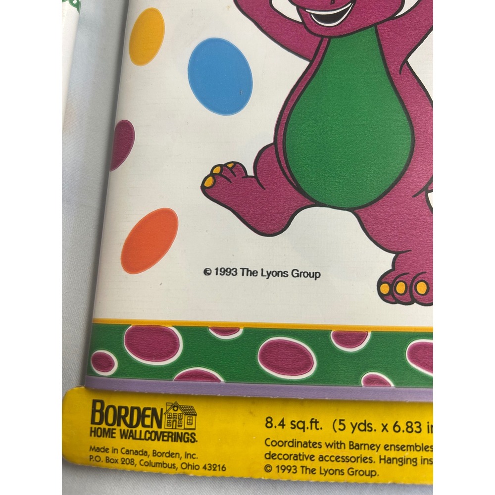 Vintage 1993 Barney the Dinosaur Wall Border Borden 2 Rolls 5 Yards Each WFP91 - Picture 4 of 6